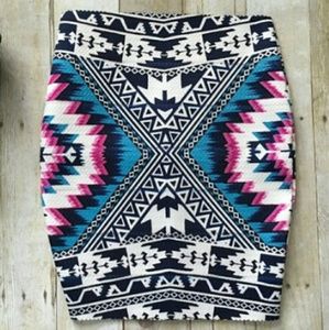 Xhiliration Aztec Print Bandage Skirt!